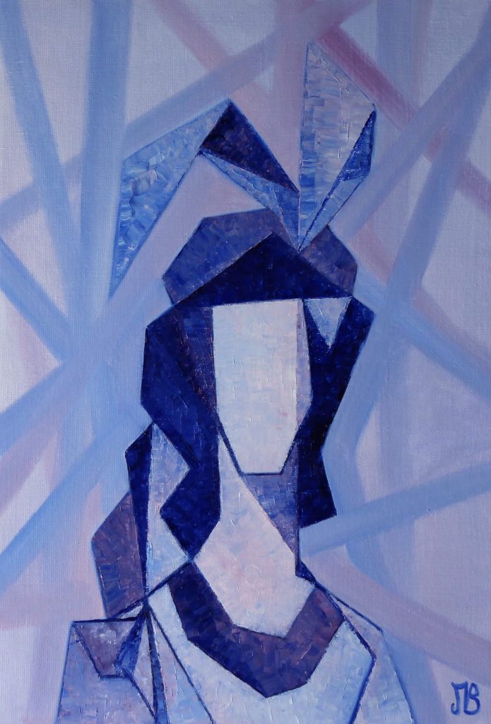 Suite royale peinture à l'huile Marie-Antoinette bleu violet rose