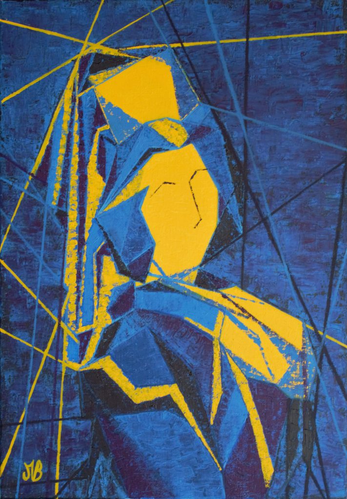 Suite royale peinture à l'huile Marie-Antoinette jaune et bleu