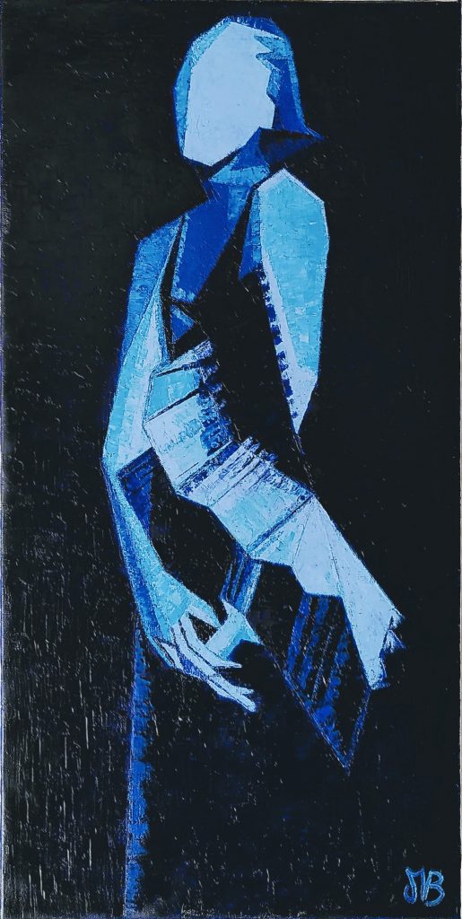 Hommage à Tamara, portrait de Tamara de Lempicka en bleu